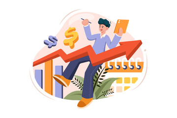 Financial Management Illustration concept on white background