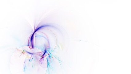 Abstract blue and violet fantastic flowers. Digital fractal art. 3d rendering.