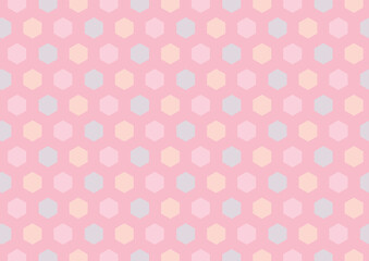 背景　カラフル六角形　ピンク