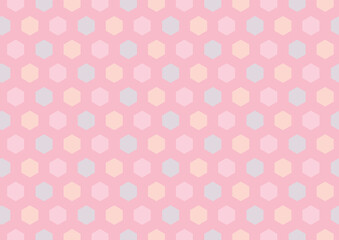 背景　カラフル六角形　ピンク