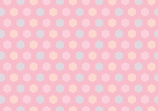 背景　カラフル六角形　ピンク