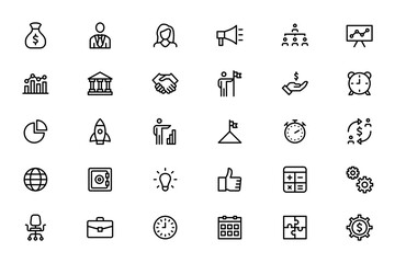 Business finance analysis line of work occupation icons