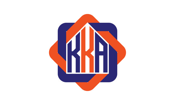 KKA three letter real estate logo with home icon logo design vector template | construction logo | housing logo | engineering logo | initial letter logo | minimalist logo | property logo |
