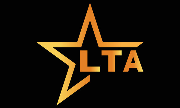 LTA golden luxury star icon three letter logo design vector template. royal logo | luxury logo | jewelry logo | premium logo | iconic logo | Victoria logo |