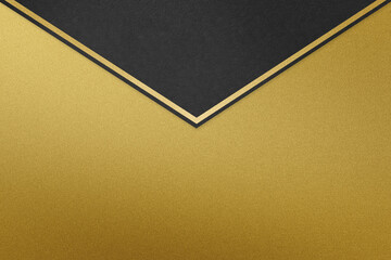 黄金と黒の封筒。クリスマスやブラックフライデーのプレゼントや招待状をイメージ。
