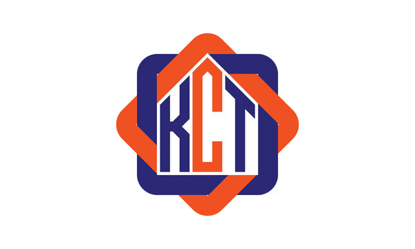 KCT three letter real estate logo with home icon logo design vector template | construction logo | housing logo | engineering logo | initial letter logo | minimalist logo | property logo |