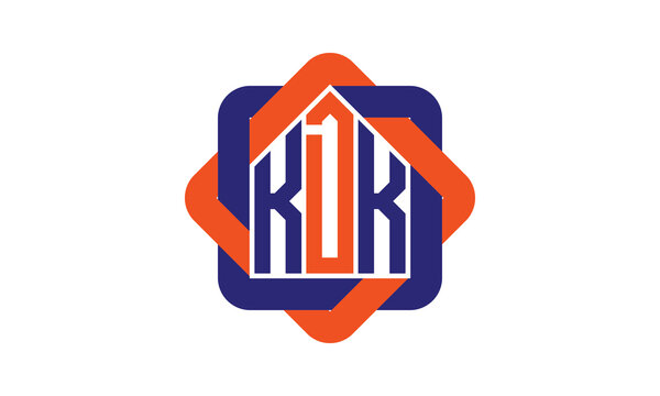 KDK three letter real estate logo with home icon logo design vector template | construction logo | housing logo | engineering logo | initial letter logo | minimalist logo | property logo |