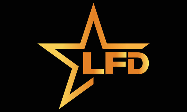 LFD golden luxury star icon three letter logo design vector template. royal logo | luxury logo | jewelry logo | premium logo | iconic logo | Victoria logo |