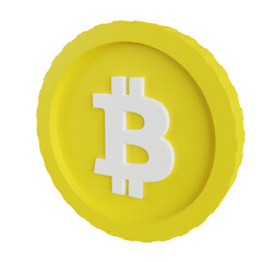 bitcoin sign 3d render icon