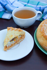 traditional layer cake gubadia, the national dish of the peoples of the world