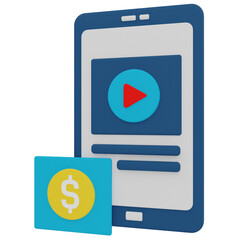 mobile application 3d render icon