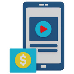 mobile application 3d render icon