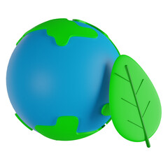 eco friendly earth 3d render icon