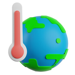 global warming 3d render icon