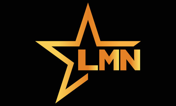 LMN golden luxury star icon three letter logo design vector template. royal logo | luxury logo | jewelry logo | premium logo | iconic logo | Victoria logo |
