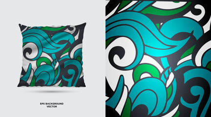 Modern and Abstract Fabric textile pattern design template vector. Futuristic Fabric Painting Designs For Pillow Covers vector