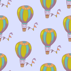 Naklejka premium color seamless pattern with air balloons