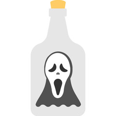 Bottle with Ghost Flat Icons
