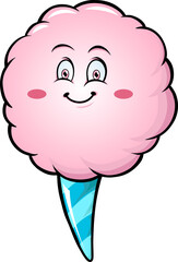Cute kawaii cartoon cotton candy