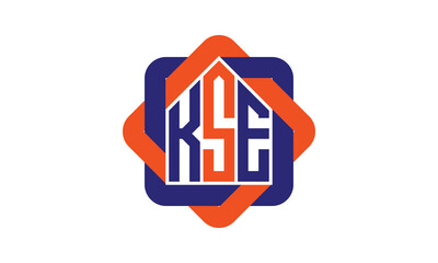 KSE three letter real estate logo with home icon logo design vector template | construction logo | housing logo | engineering logo | initial letter logo | minimalist logo | property logo | - obrazy, fototapety, plakaty