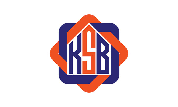 KSB three letter real estate logo with home icon logo design vector template | construction logo | housing logo | engineering logo | initial letter logo | minimalist logo | property logo |