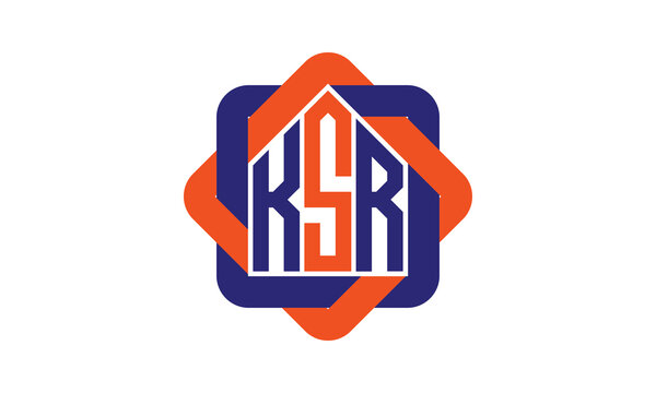 KSR three letter real estate logo with home icon logo design vector template | construction logo | housing logo | engineering logo | initial letter logo | minimalist logo | property logo |