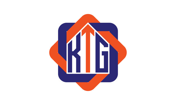 KTG three letter real estate logo with home icon logo design vector template | construction logo | housing logo | engineering logo | initial letter logo | minimalist logo | property logo |