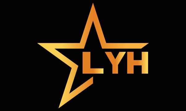 LYH golden luxury star icon three letter logo design vector template. royal logo | luxury logo | jewelry logo | premium logo | iconic logo | Victoria logo |