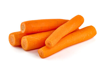 Fresh Carrots, isolated on white background.