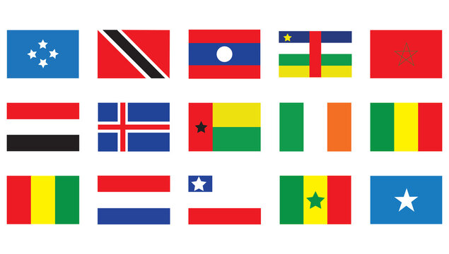 All World Round Flag Icons. Popular Flags