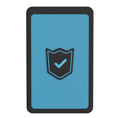 mobile security 3d render icon