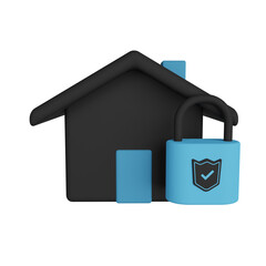 home security 3d render icon