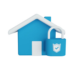 home security 3d render icon