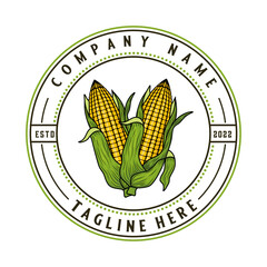 corn vector logo design for organic farming