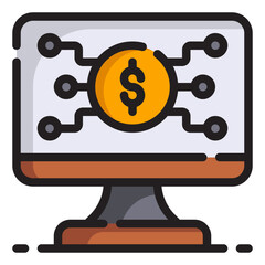 digital currency line icon