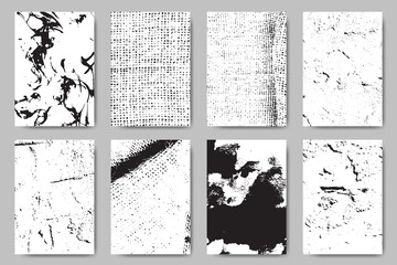 Vintage Grunge Black And White Urban Vector Texture Template. Dark Messy Dust Overlay Distress Background. Abstract Dotted, Scratched, Vintage Effect With Noise And Grain pattern