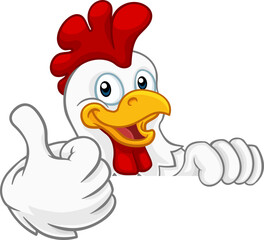 Chicken Rooster Cockerel Bird Cartoon Character