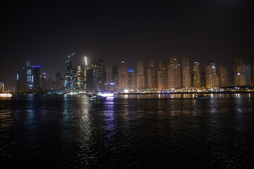 marina or beach view dubai night