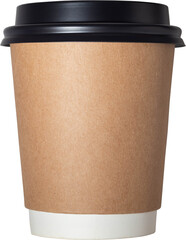 Paper cup for hot coffee on isolated transparency background.