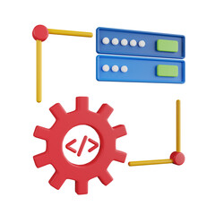 Server Configuration 3D Illustration