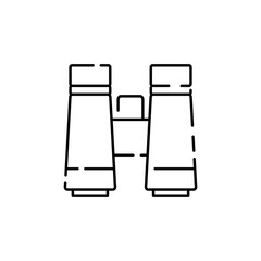 camping line icon simple minimalist vector illustration template design. Adventure, travel, picnic and wanderlust symbol for activity outdoor summer or autumn camp. Binoculars
