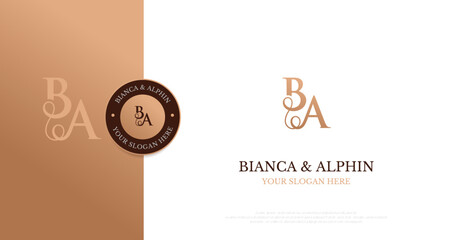 Logo Initial BA Logo Design Vector