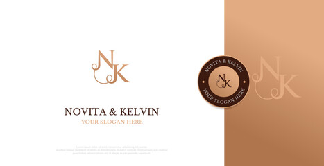 Logo Initial NK Logo Design Vector