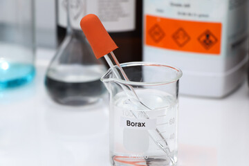 borax in glass, chemical in the laboratory