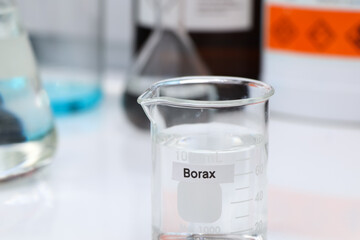 borax in glass, chemical in the laboratory