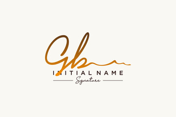 Initial GB signature logo template vector. Hand drawn Calligraphy lettering Vector illustration. - obrazy, fototapety, plakaty