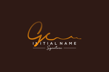 Initial GC signature logo template vector. Hand drawn Calligraphy lettering Vector illustration.