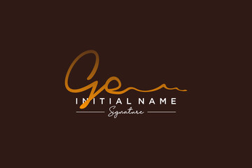 Initial GE signature logo template vector. Hand drawn Calligraphy lettering Vector illustration.