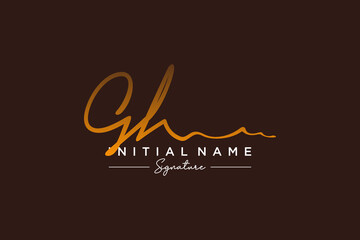 Initial GH signature logo template vector. Hand drawn Calligraphy lettering Vector illustration.