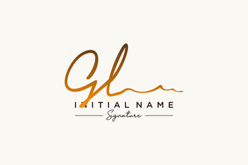 Initial GL signature logo template vector. Hand drawn Calligraphy lettering Vector illustration. - obrazy, fototapety, plakaty